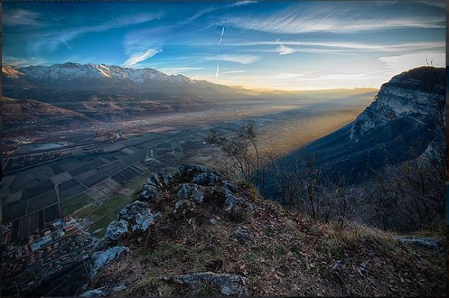 Belledonne Range seen from the Chartesuse Range across the Grenoble valley  photo BRINO LAVIT